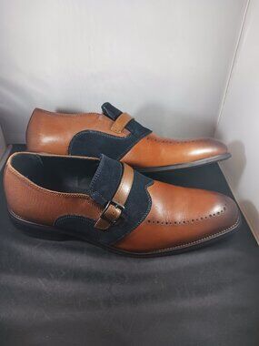 La Milano Jean Memory Foam Tan/Navy Leather Men's Dress Shoes Size 10M